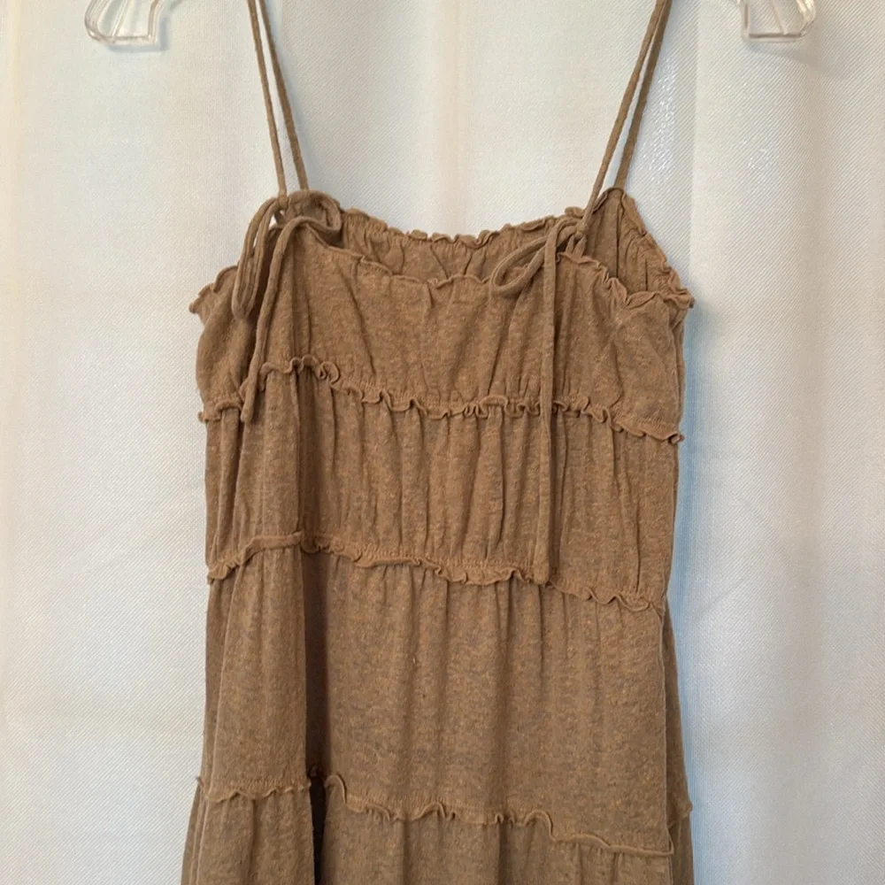 Free People Beige Tiered Maxi Dress
